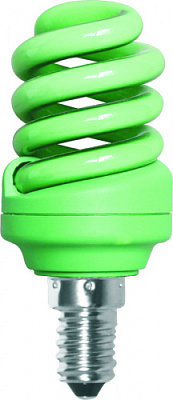 Лампа Ecola Spiral 12W E14 green купить Цветные