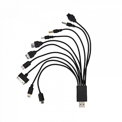 Набор для зарядки мобильных устройств Rexant 18-1196 USB-кабель 10 в 1 купить Батарейки, Аккумуляторы, з/у