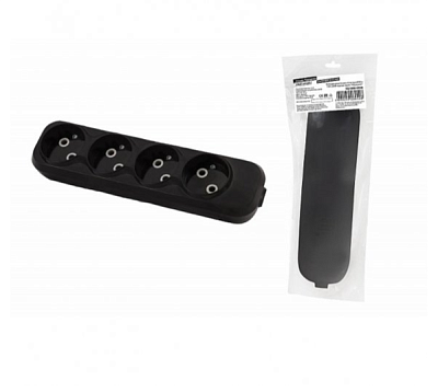 Колодка 4гн б/з 10А черная ТДМ 1806-0428 купить Удлинители