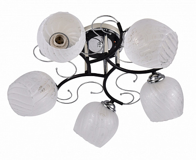 Люстра ламповая LINVEL LV 9191/5 Фифи Черный/серебро E27 60W*5 купить Ламповые люстры