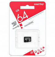 купить Карта micro-SD SmartBuy 64GB Class 10U-1+адаптер (SDXC) LE Прочее