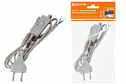 купить Шнур для бра с выключателем серебро TDM SQ1305-0005 2м ШВВП2*0,75 Шнуры