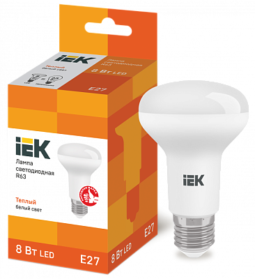 Лампа светодиодная IEK R63  8W E27 3000K купить Светодиодные