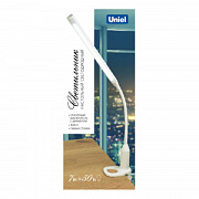 купить Лампа настольная светодиодная UNIEL TLD-572 белый  7W, 500lm, 4500K, сенсор, диммер, струбцина Светодиодные