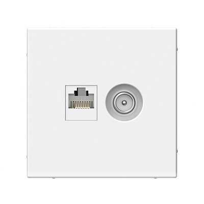Розетка двойная TV+компьютерная RJ45, кат.5е ArtGallery белая SE GAL000189 купить ArtGallery