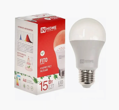 Фитолампа Inhome LED-A60-ФИТО 15Вт Е27 ускоряет рост купить Для растений, животных