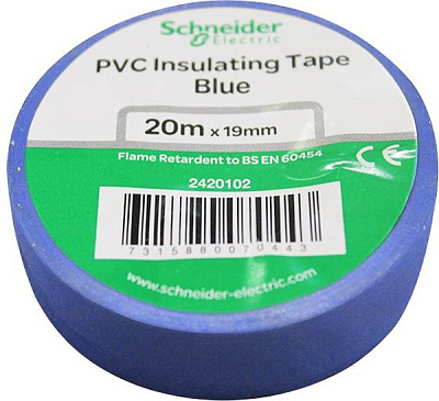 Изолента Schneider Electric ПВХ 19*20м синяя 469216 купить Комплектующие