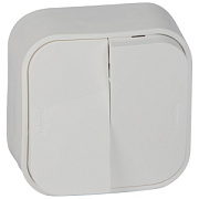 купить Переключатель 2-клавишный Legrand Quteo Белый 10А 782206 Legrand QUTEO/PLEXO накладные