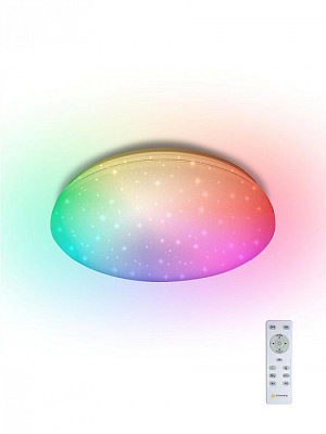 Люстра светодиодная Estares R-350-Shiny/White Saturn 25 W RGB без канта ПУЛЬТ до 10 кв м купить Светодиодные люстры