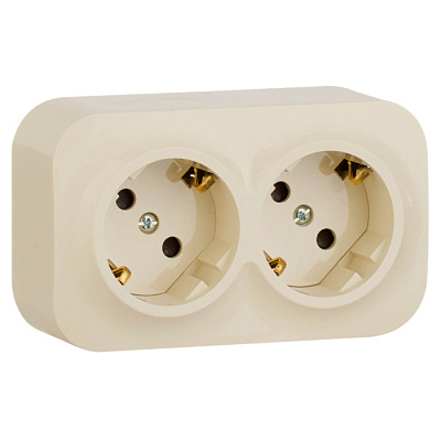 Розетка двойная со шторками з/к Legrand Quteo 782253 Бежевая купить Legrand QUTEO/PLEXO накладные