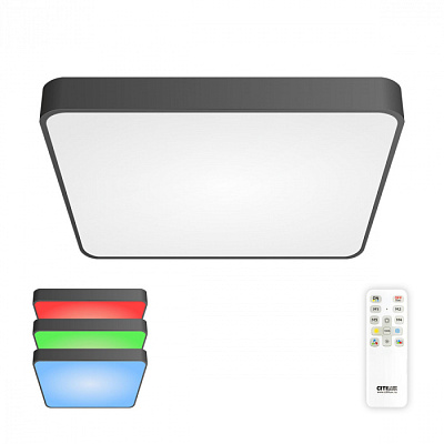 Люстра светодиодная CITILUX CL724K95G1 RGB Купер Чёрный 95W ПУЛЬТ до 26 кв.м купить Светодиодные люстры