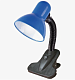 Лампа настольная UNIEL TLI-202 на прищепке синий  E27 60W купить Ламповые