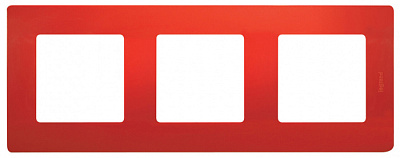 Рамка 3 постовая Legrand Etika 672533 Красный купить Legrand ETIKA рамки