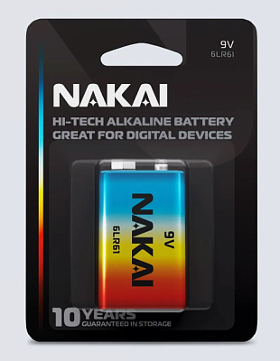 Батарейка 6LR61 NAKAI Hi-Tech Крона 1702-0013 купить Батарейки, Аккумуляторы, з/у