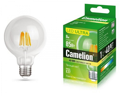 Лампа Camelion LED10-G95-FL/830/E27 шар купить Светодиодные