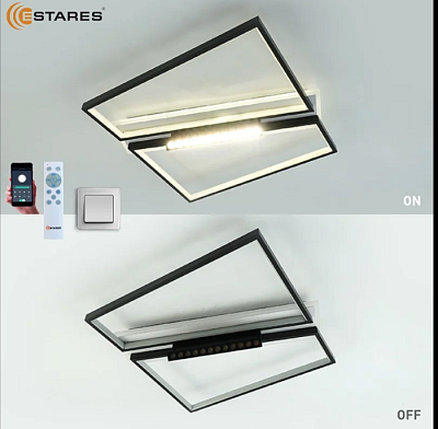 Люстра светодиодная Estares DAWN 12DL SL-APP-510x450x120-BLACK/WHITE 90W (до 20 кв.м) купить Светодиодные люстры
