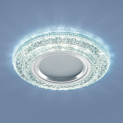 Точечный светильник Elektrostandard 2160 прозрачный MR16 GU5.3 с LED подсветкой купить Встраиваемые