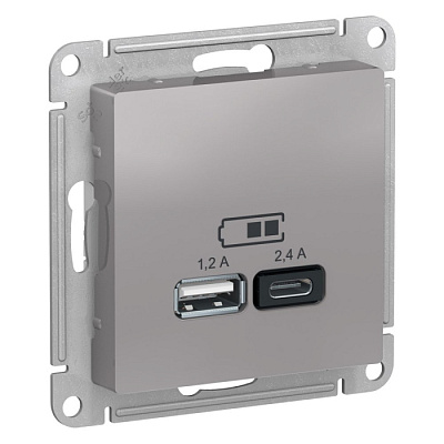 Розетка USB 2 порта AtlasDesign Алюминий SE ATN000339 купить AtlasDesign