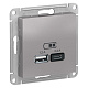 Розетка USB 2 порта AtlasDesign Алюминий SE ATN000339 купить AtlasDesign