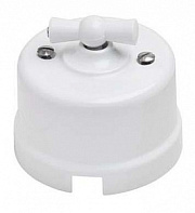 купить Выключатель 1кл проходной Бирони B1-201-21 белый пластик БИРОНИ пластик