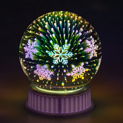 купить Шар новогодний ЭРА ENGDS-15 СНЕЖИНКИ 6Led разноцветный , проекция 3*ААА Гирлянды