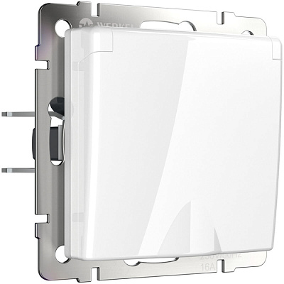 Розетка з/к с крышкой Werkel WL01-SKGSC-01-IP44 белый купить Werkel