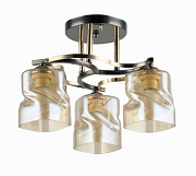 купить Люстра ламповая LINVEL LV 9360/3 Акира черный золото E27 40W *3 Ламповые люстры