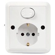 купить Розетка СУ 1-ая з/к ПАРИТЕТ В-РЦ-7010 16А белая с кнопкой отключения Беларусь Беларусь накладные