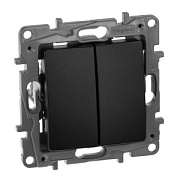 купить Выключатель 2 клавишный Legrand Etika 672602 Антрацит Legrand Etika