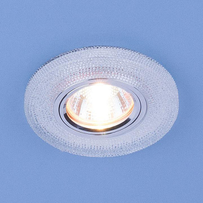 Точечный светильник Elektrostandard 2130 прозрачный MR16 GU5.3 с LED подсветкой купить Встраиваемые