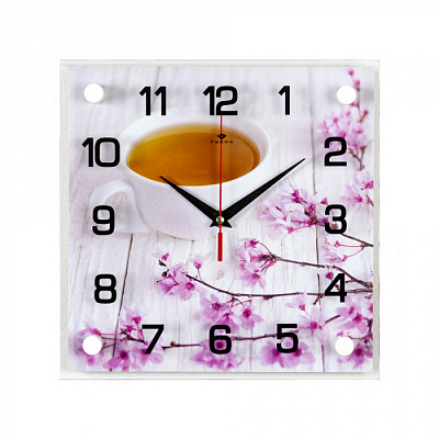 Часы настенные 21Век 2525-101 "Чай и сакура" "Рубин" купить Часы