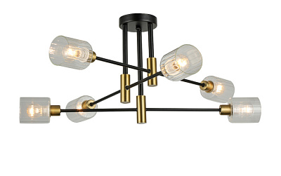 Люстра ламповая Linvel LV9440/6 Прин черный/золото 6*Е14 купить Ламповые люстры
