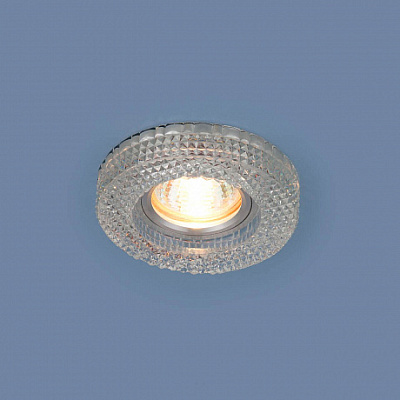Точечный светильник Elektrostandard 2213 прозрачный MR16 GU5.3 с LED подсветкой купить Встраиваемые