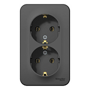 купить Розетка наружная 2-постовая с/з 16А Schneider Electric Blanca BLNRA010216 Антрацит BLANCA накладные