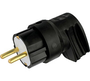 купить Вилка Светоприбор В16-416 угловая с/з каучук черная 16А 2P+E 250В IP44 Вилки, Колодки