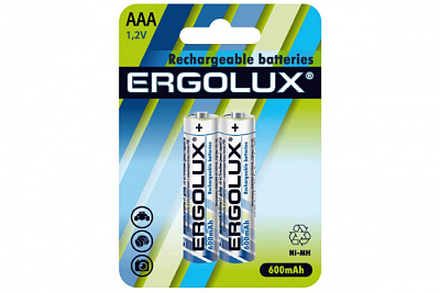 Аккумулятор Ergolux AAA 600 mAh Ni-Mh BL2 купить Батарейки, Аккумуляторы, з/у