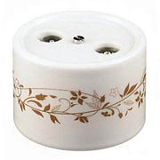 купить Розетка TV/R-SAT оконечная керамика белый декор Бирони В1-305-01-D6/2 БИРОНИ накладные