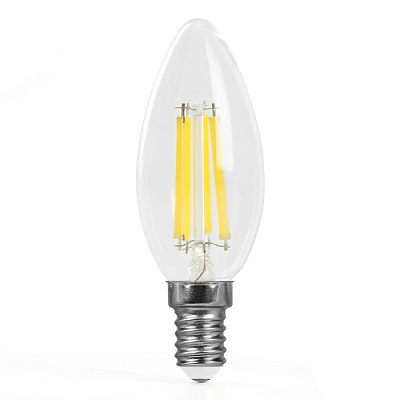 Лампа светодиодная Feron LB-1208 8W E14 2700K свеча филамент 160Lm 51247 купить Светодиодные