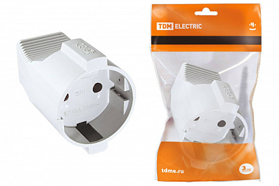 Розетка TDM SQ1806-0029 16A кабельная белая прямая купить Вилки, Колодки