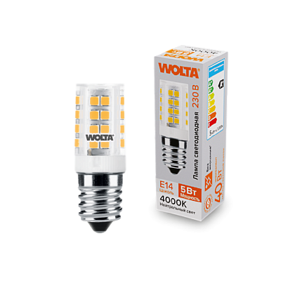 Лампа светодиодная Wolta E14 5W 4000K 460Lm WSTD-JCD-5W4KE14-C купить Светодиодные