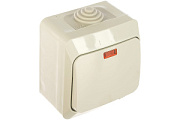 купить Выключатель 1 клавишный с подсветкой IP44 SE Lexel Этюд Серый BA10-045c  IP44 - IP56