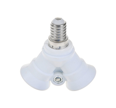 Патрон переходник E14-2*E14 черный купить Патроны