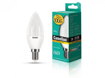 Лампа Camelion LED12-C35/830/E14 свеча купить Светодиодные