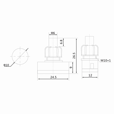 Выключатель-кнопка Rexant PBS-17A2 1А ON-OFF черный д/настол.ламп 36-3011 купить Комплектующие