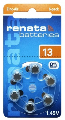Батарейка Renata ZA-13 BL6 купить Батарейки, Аккумуляторы, з/у