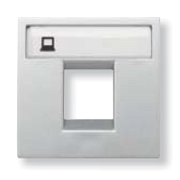 купить Накладка одиночная 2-мод.для телефон/комп. разъёмов  ABB Zenit Серебро N2218.1PL ABB Zenit