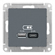 Розетка USB 2 порта AtlasDesign Грифель SE ATN000739 купить AtlasDesing