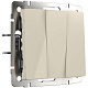 Выключатель 3 клавишный Werkel W1130003 (WL03-SW-3G) слоновая кость купить Werkel