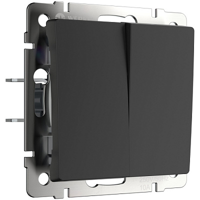 Переключатель 2 клавишный Werkel WL08-SW-2G-2W (W1122008) черный матовый купить Werkel