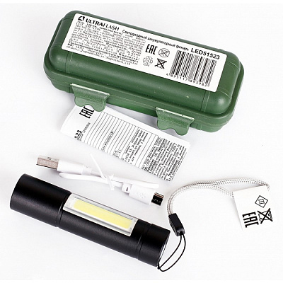 Фонарь рукчной UltraFlash 51523 3Вт аккум купить Фонари